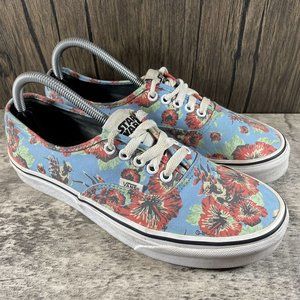 VANS Aloha Yoda Star Wars Blue Floral Shoes Men Size 8.5, Womens Size 10